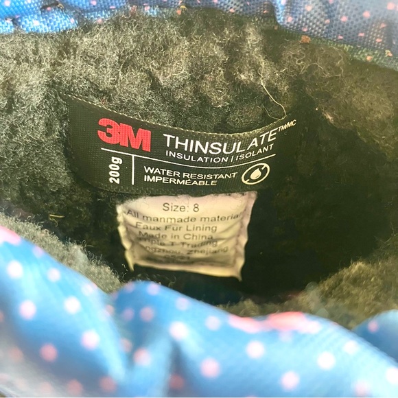 Northside Frosty Kid’s Snow Boot Blue/Pink Polka Dot/Bows Sz 8 - Picture 9 of 9